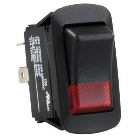 JR PRODUCTS SPST ON/OFF, BLACK W/RED ILL. LENS 12V 13815